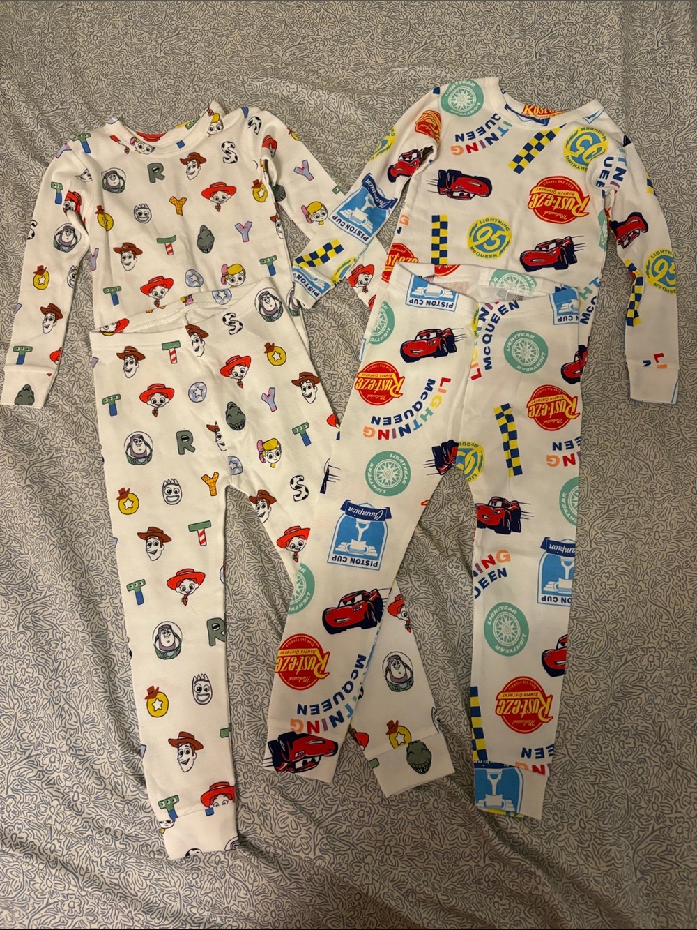 GAP Kids Pajama Sets - White with Red, Blue, Yellow, Green Accents